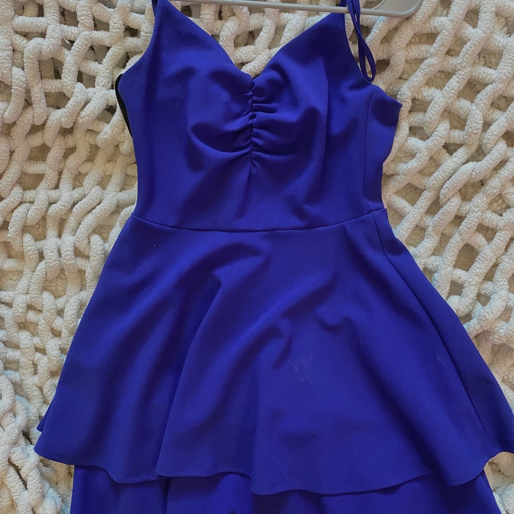 Dillards blue fit n flair mini dress